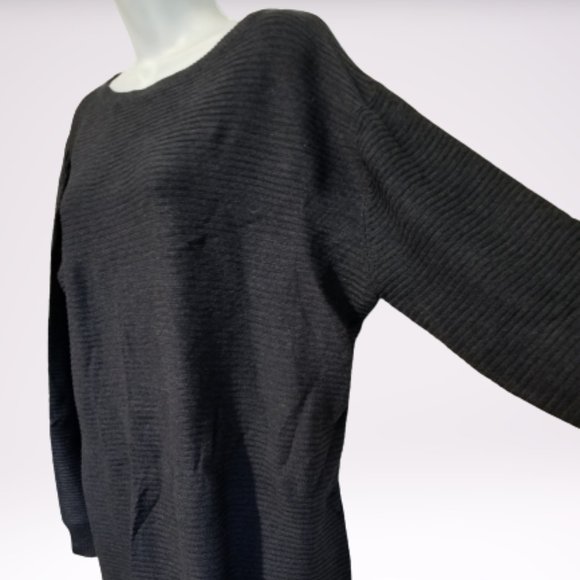 NWOT Long knit charcoal dress/ sweater - Picture 2 of 8